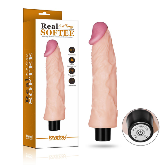 8'' REAL SOFTEE VIBRATING DILDO