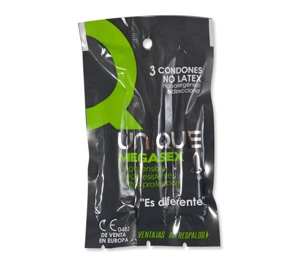 CONDONES UNIQUE MEGA SEX X3