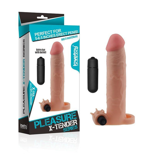 PLEASURE X TENDER VIB PENIS 3" FLESH