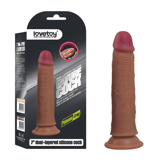 7''DUAL LAYERED PLATINUM SILICONE BROWN