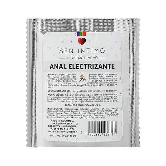 Lubricante Íntimo Anal Electrizante Sachet x 7 ml by Sen Íntimo 