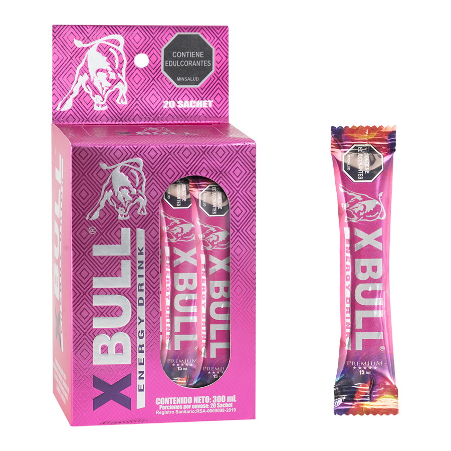 Energizante X-Bull Pink Caja X 20 Sachet de 15 mL