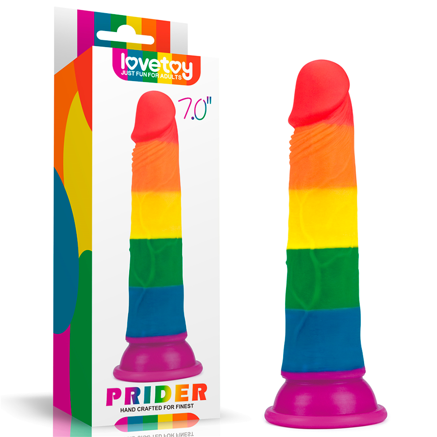 7''' PRIDER DILDO RAINBOW