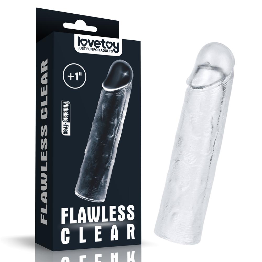 Flawless Clear Penis Sleeve Add 1''