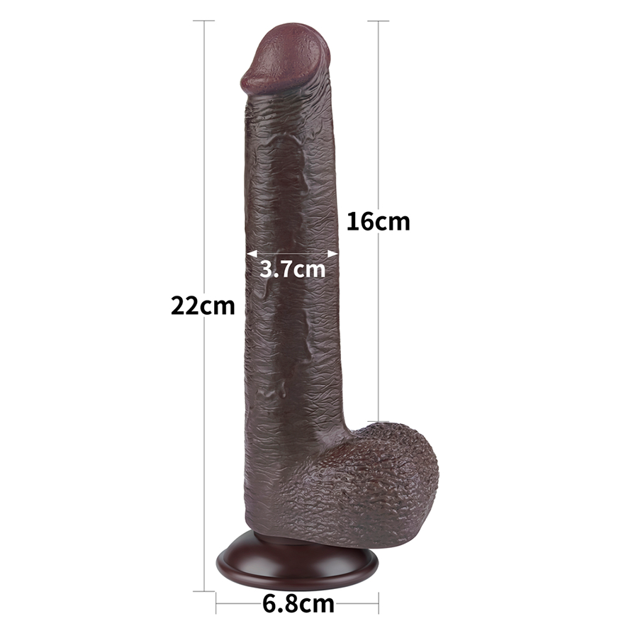 9.0'' Sliding Skin Dual Layer Dong Chocolate